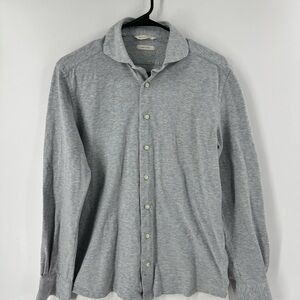 Light Gray Men's Long-Sleeve Button Shirt